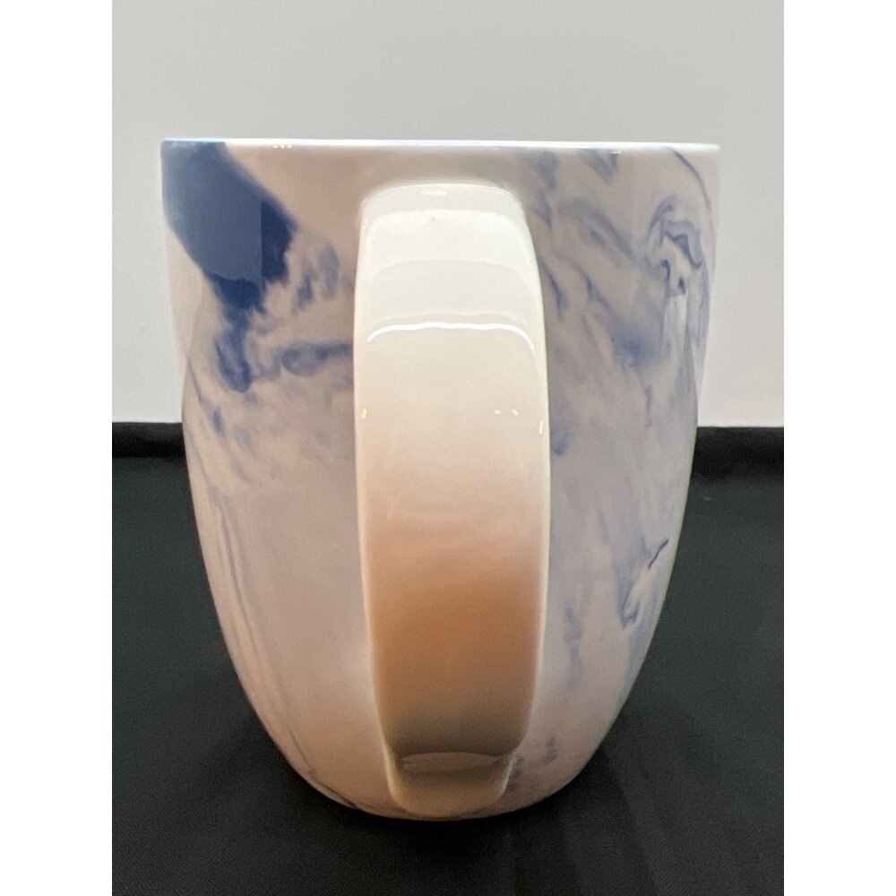 Elegant Blue & White Swirl Ceramic Mug - Picture 4 of 6